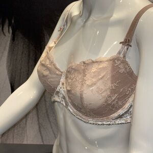 Elegant Lace and Velvet Underwire Bra